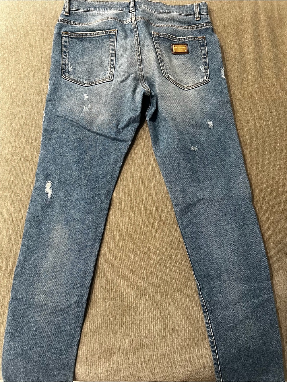 Dolce & Gabbana Men's Blue Distressed Skinny Jeans